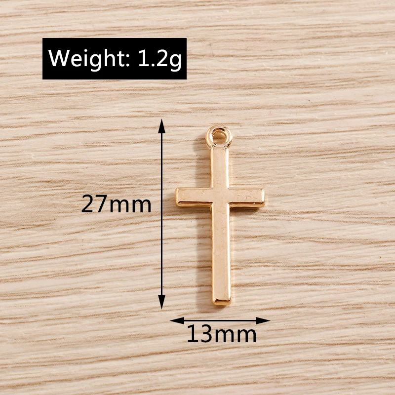 20pcs 13*27mm Gold Silver Color Alloy Cross Charms for Jewelry Making DIY Handmade Drop Earrings Pendants Necklaces Crafts Gift