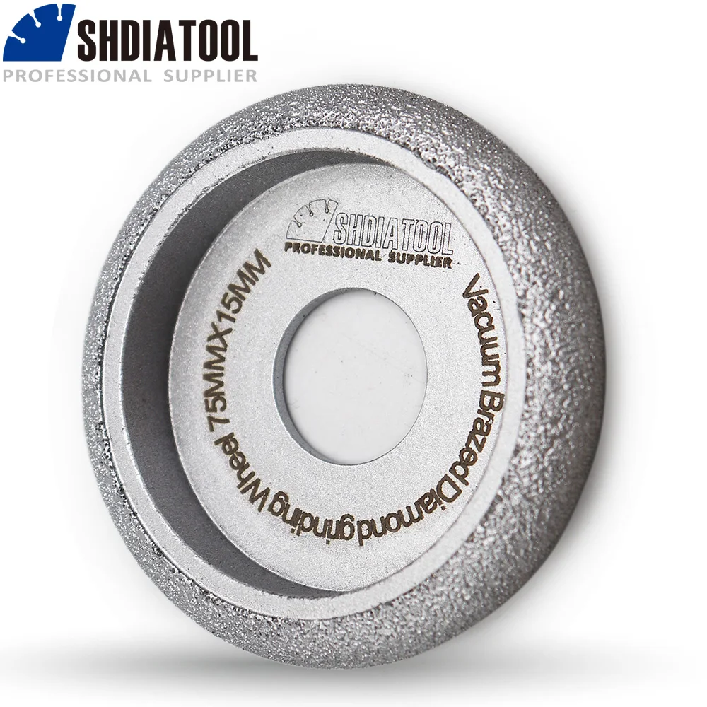 SHDIATOOL 1pc Dia 75mmX15mm Vacuum Brazed Diamond CONVEX Wheel Profile Wheel For Stone Artificial Stone Ceremics Concrete....