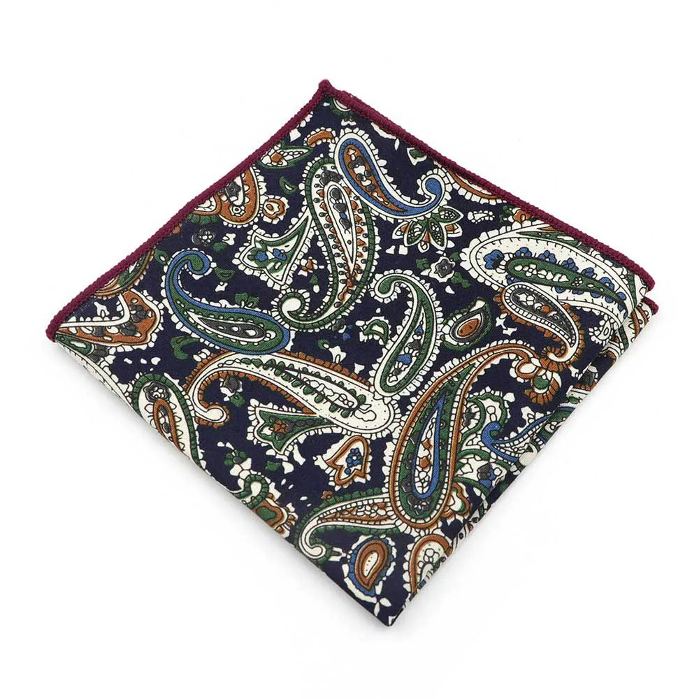 Men's Floral Pocket Square, Retro Style