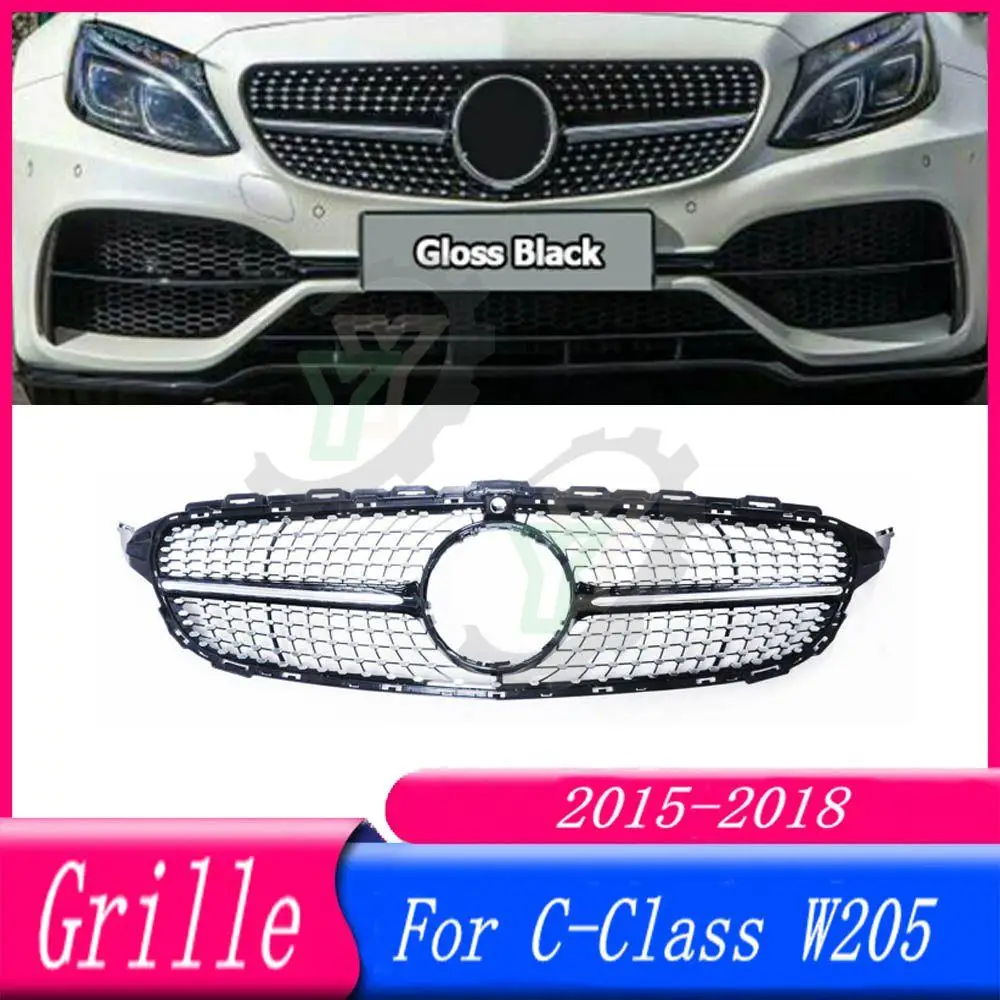 

Car Accessory Front Bumper Upper Grille Racing Grill For Mercedes-Benz C- Class W205 C180 C200 C250 C300 C43 2015 2016 2017 2018