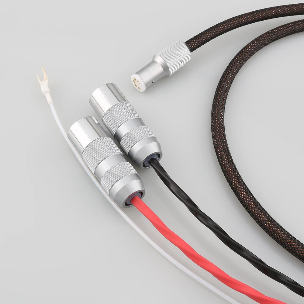 100% เงิน Tonearm Phono สาย5-DIN Viborg ทองแดงบริสุทธิ์ XLR ใช้ญี่ปุ่น Mc Vintage