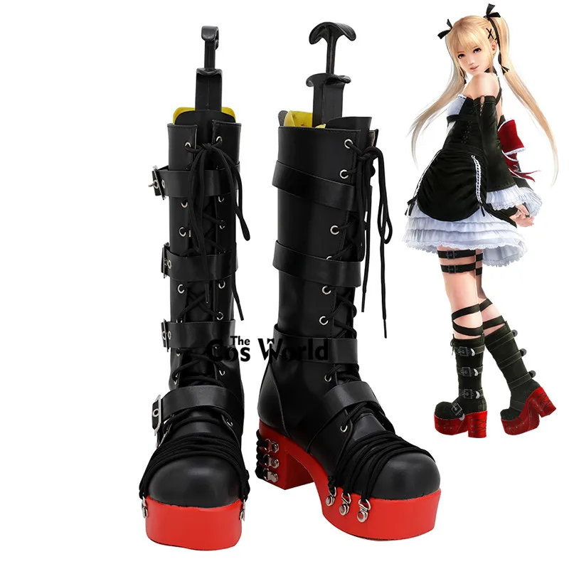 Frequency or Alive-Chaussures à talons hauts, bottes de cosplay personnalisées, jeux Marie Rose