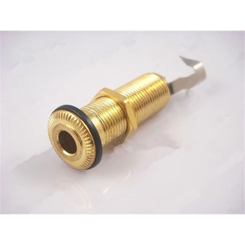 Goldener E-Gitarren-Tonabnehmeranschluss, Gitarren-Jacinths-Polychip, E-Bass-Anschluss, Röhren-Gitarrenzubehör, Musikinstrumententeil – Detail 1