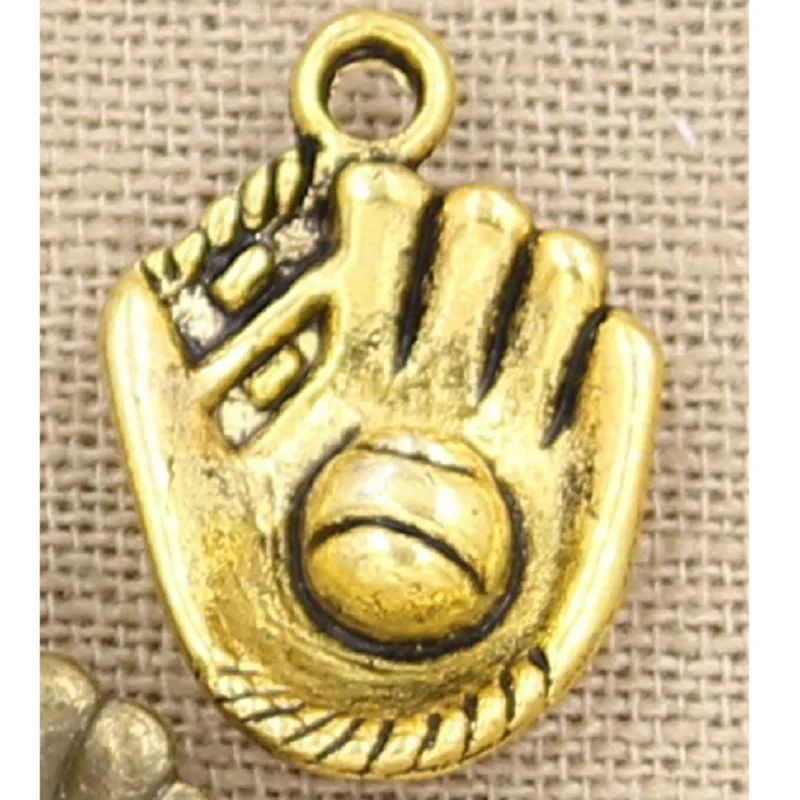 15pcs Charms Baseball Gloves 20x14mm Antique,pendant fit,Vintage Tibetan Bronze Silver Color Gold,DIY For Bracelet Necklace