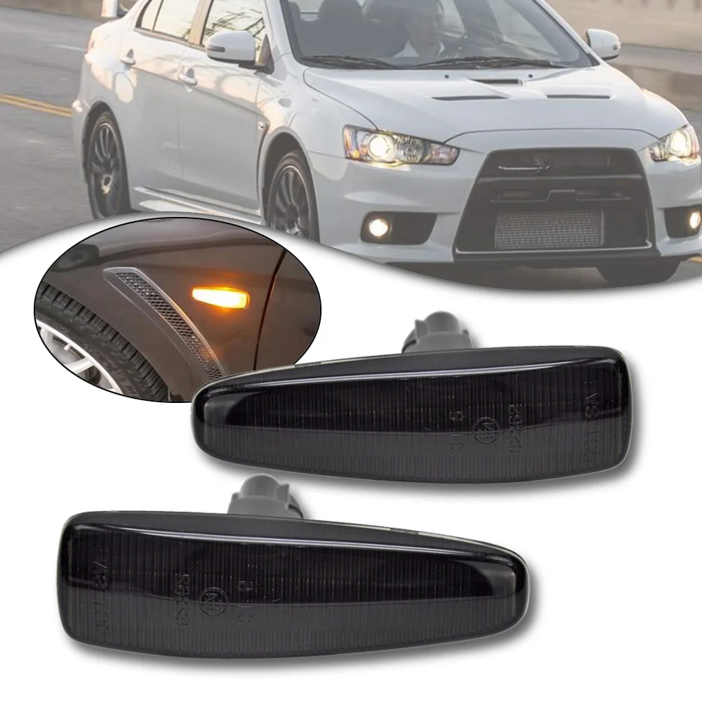 

Smoke LED Side Marker Turn Signal Light Indicators Lamp OEM No 8351A001 For Mistubishi Lancer EVO X Mirage Outlander Sport