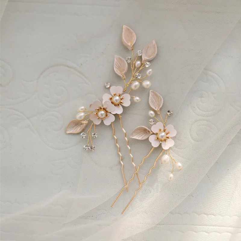 Floralbride Handmade Flower Rhinestones Freshwater Pearls Bridal Hair Pin Wedding Hair Sticker Women Jewelry Hair Accessories