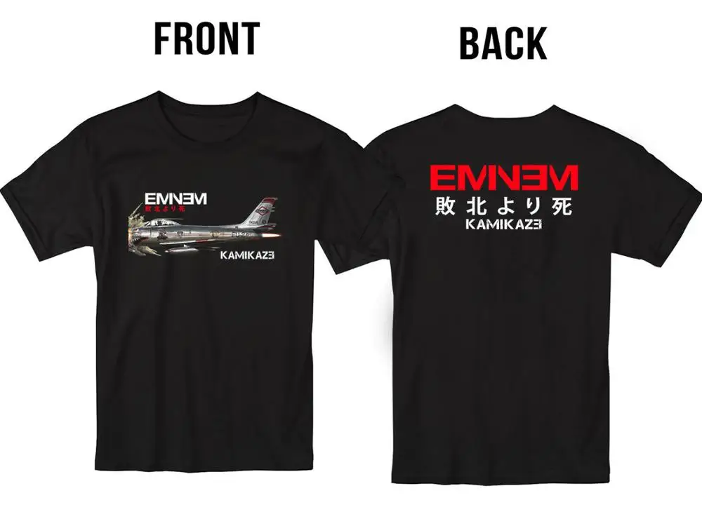 Eminem Kamikaze T Shirt for Men Rapper Hiphop Front Back Fashion Designs Men's Tops Summer Cool Funny Fitness T-Shirt