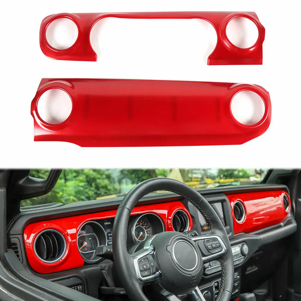 

Carbon Fiber Car Center Console Dashboard Cover Trim For Jeep Wrangler JL 2018 2019