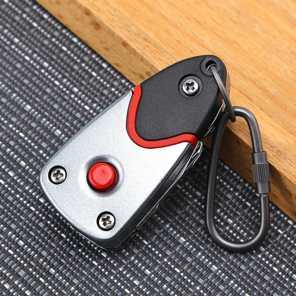 Multifunctional Outdoor 6-in-1 Folding Knife Mini Pocket Keychain Multitool Bottle Opener Screwdriver Blade LED Survival Tool