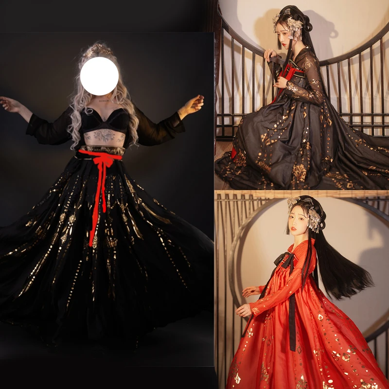 Gonna da ballo gotica Flamenco Hanfu stile cinese Wome abbigliamento tradizionale Costume antico retrò spettacolo teatrale 2022 nuova danza