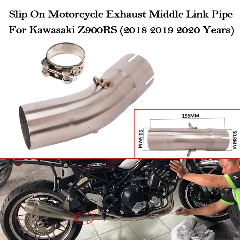 

Slip On For Kawasaki Z900RS Z900 RS 2018 2019 2020 Years Motorcycle Exhaust Middle Connecting Link Pipe Modified Escape Muffler