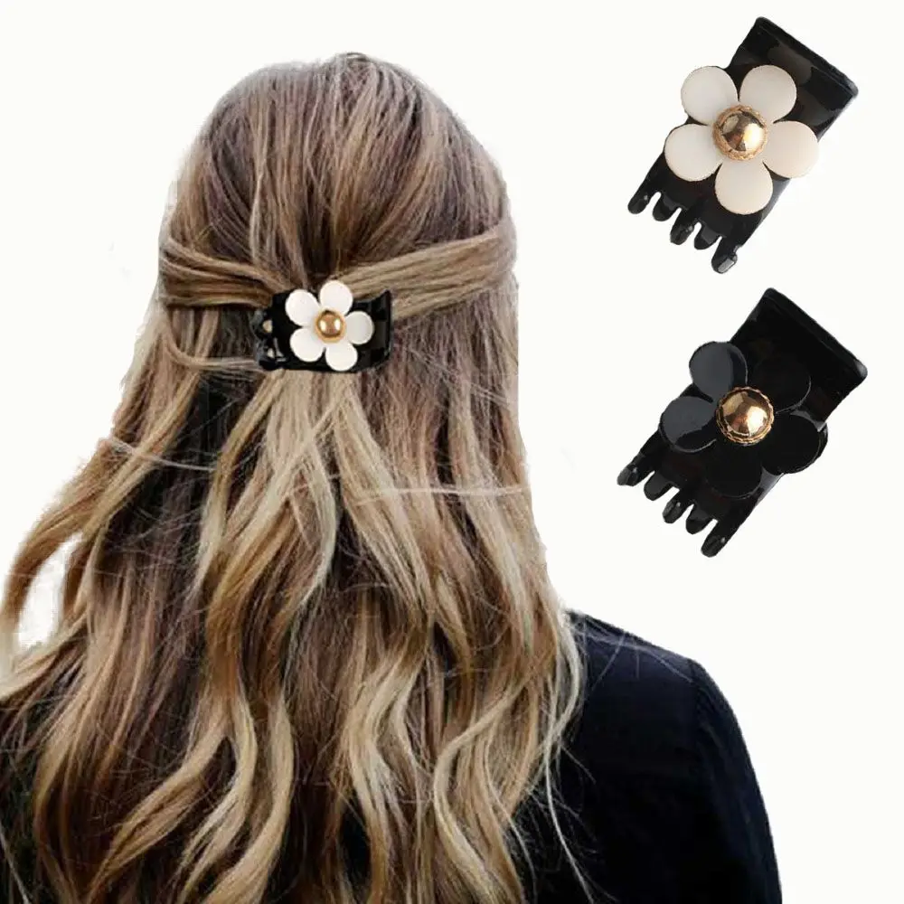 Fashion Small Flower Women Acrylic Hair Claws Hair Clips Hairpins Hair Crab