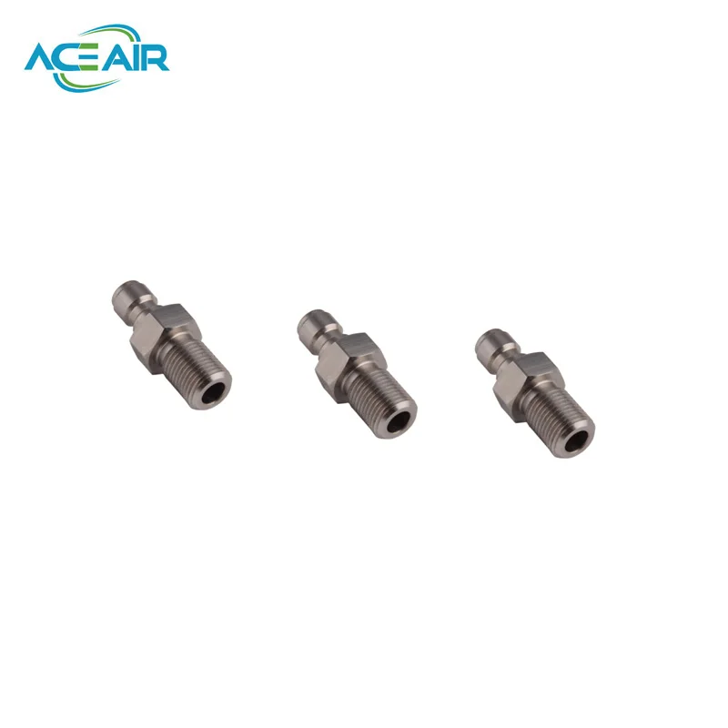 Aço inoxidável PCP enchimento acoplador, alta pressão, Fresagem Connect, M10, 1/8NPT, 1/8BSPP, 2pcs por lote