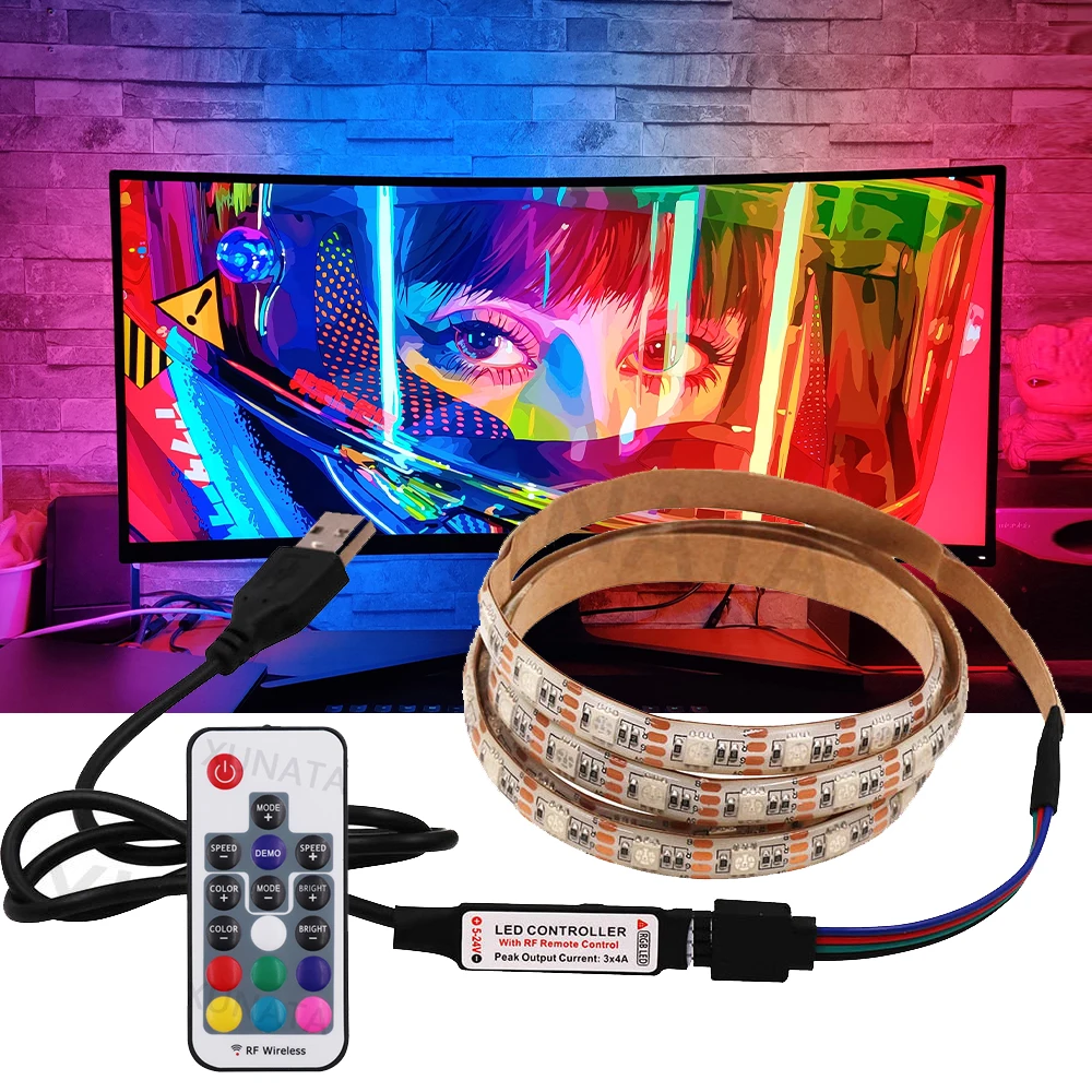 

USB-лента для телефона, 5 В, 5050 RGB, 0,5 м, 1 м, 2 м, 3 м, 4 м, 5 м