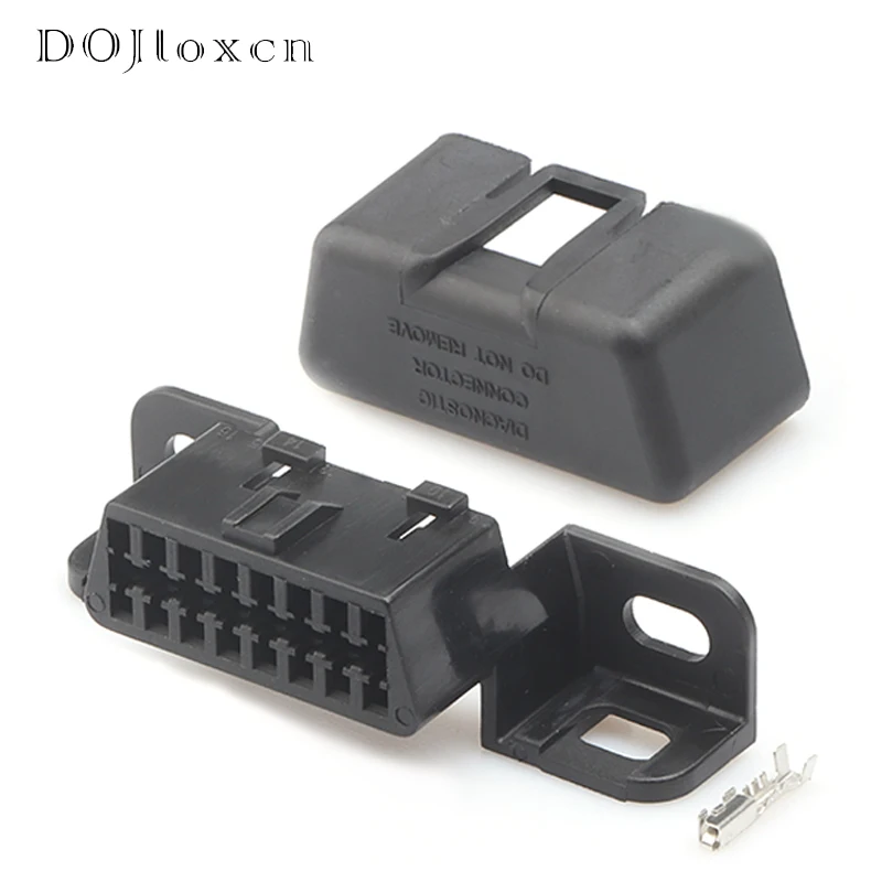 1/2/5 Sets 16 Pin Automobile Black Female Connector OBD2 Wire Sockets Obd Adapter Diagnostic Tool  With 20cm Line MG610761-5