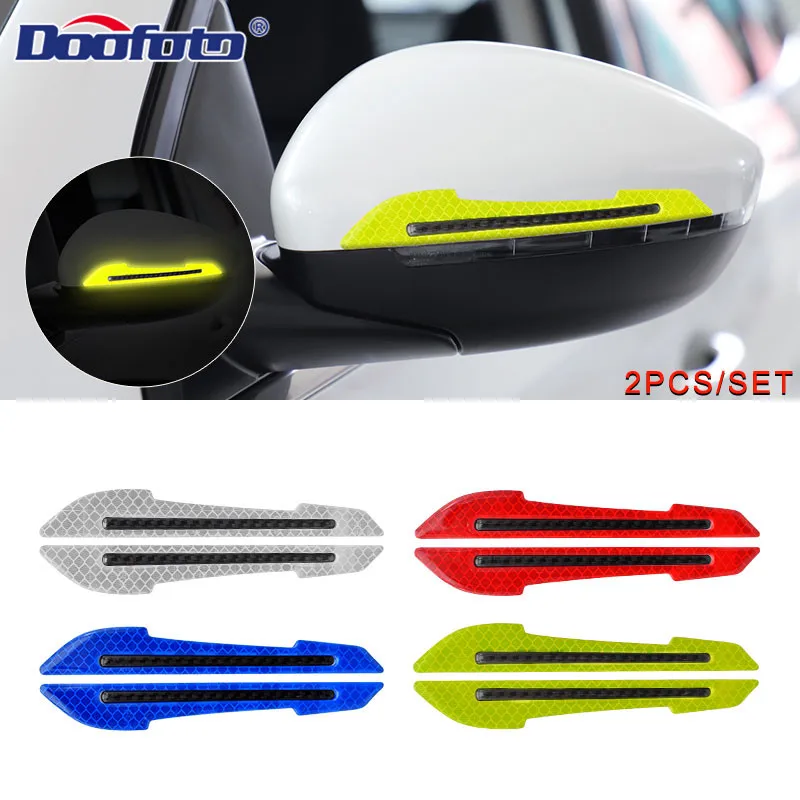 1Pair 3D Reflective Strip Bumper Warning Sticker Rear Mirror Exterior Decoration Reflectors Styling Accessories Universal