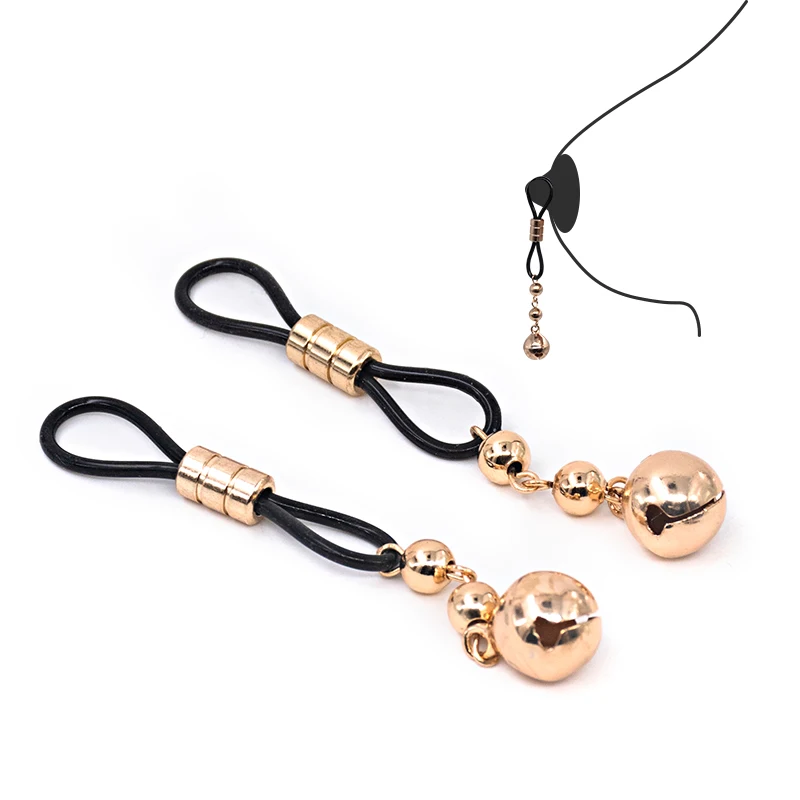 Jingling Nipple Clamps Chest Clitoris Stimulation SM Fetish Bondage Restraint Adult Game Small Bell Breast Clips BDSM Sex
