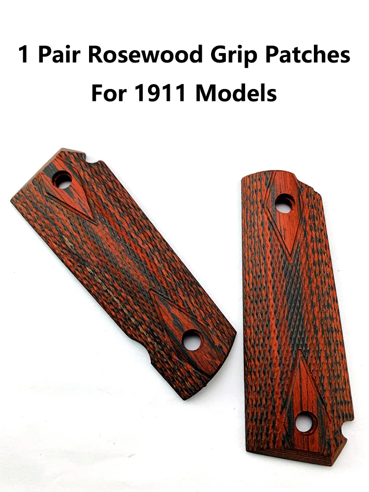 1 Pair CNC Custom Wood Made 1911 Models Accessories Hand Handle Grip Patches Textured Anti-slip DIY Mahogany Scales Slabs Blanks