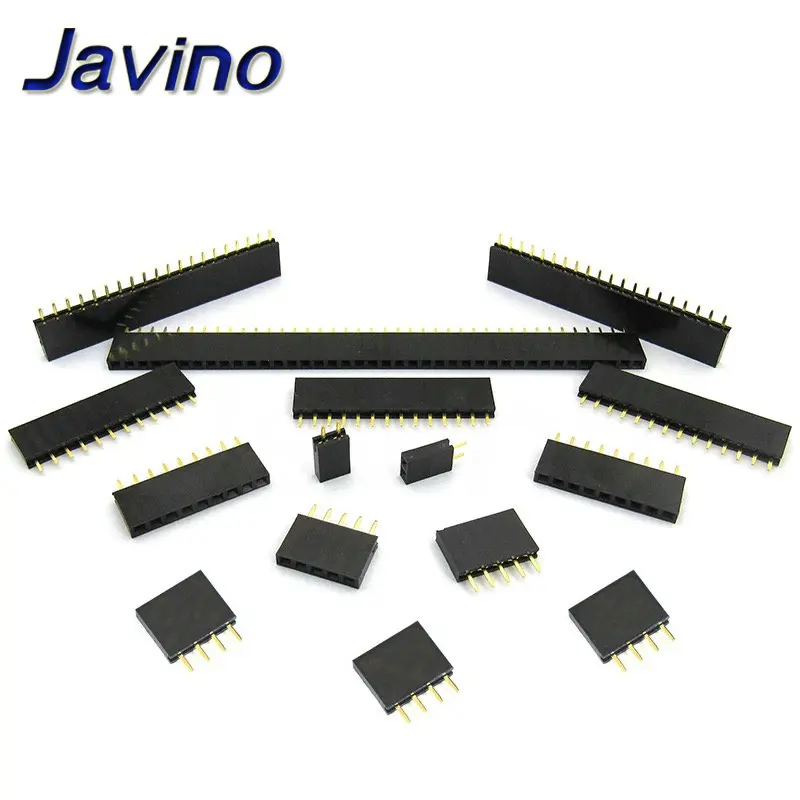 10PCS 2.54mm Single Row Pin Female Pin Header Socket 1*2p 3p 4p 5p 6p 7p 8p 9p 10p 12p 14p 16p 20p 40p Pin Connector