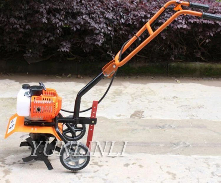 House Mini Tiller Garden Cultivator Rotary Hoe Tine 52cc Plants Soil Loosening Equipment Mini Cultivator Pro Machine 1E44F-5