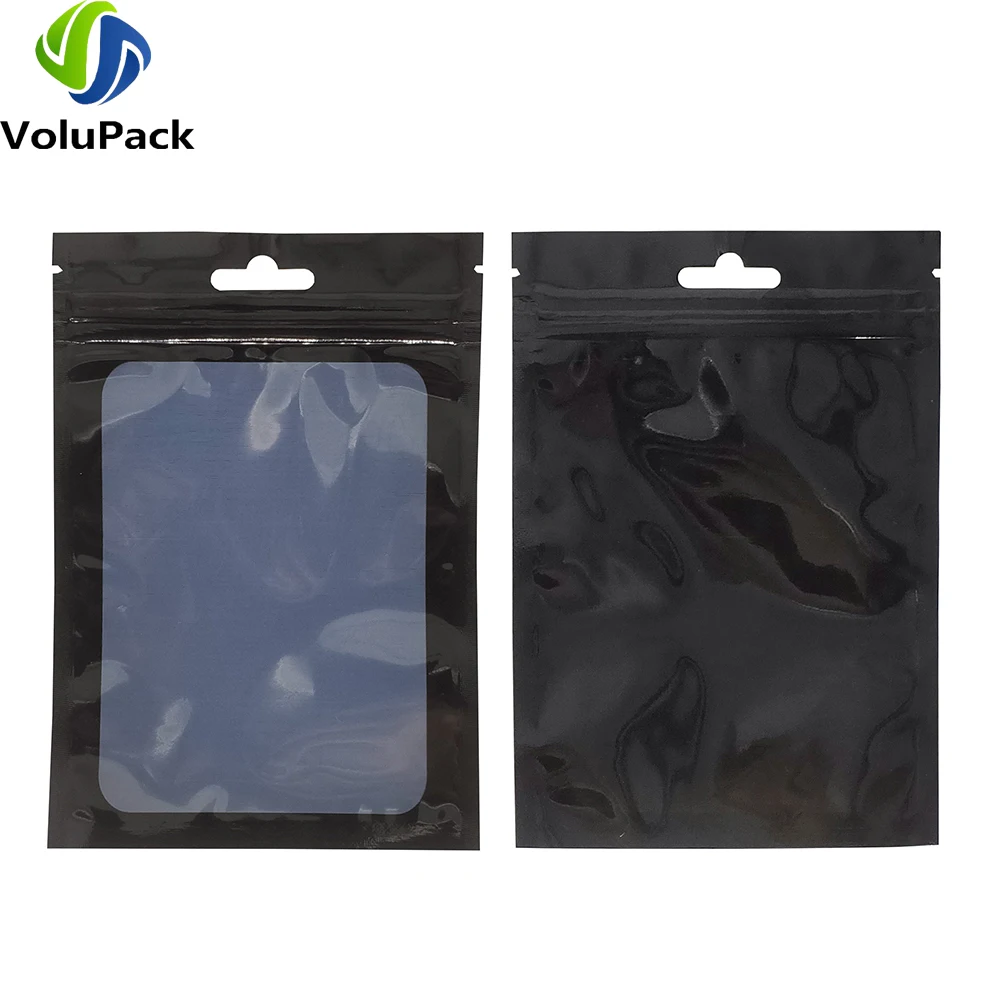 Plastic Mylar Bag with Clear Window,Reusable Ziplock Bags for Phone Accessories,Packaging Bag,Flat Tear Notch Pouch,High Quality