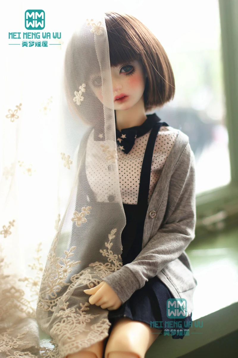 Fits 58--60cm 1/3 BJD DD SD Toys Spherical joint Doll Cardigan T-shirt pleated skirt