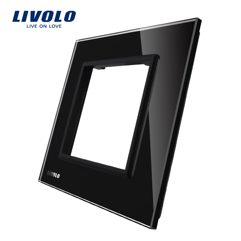 Livolo Luxury Black Pearl Crystal Glass, 80mm*80mm, EU standard DIY Part Of Switch Socket , Single Glass Panel ,VL-C7-SR-11