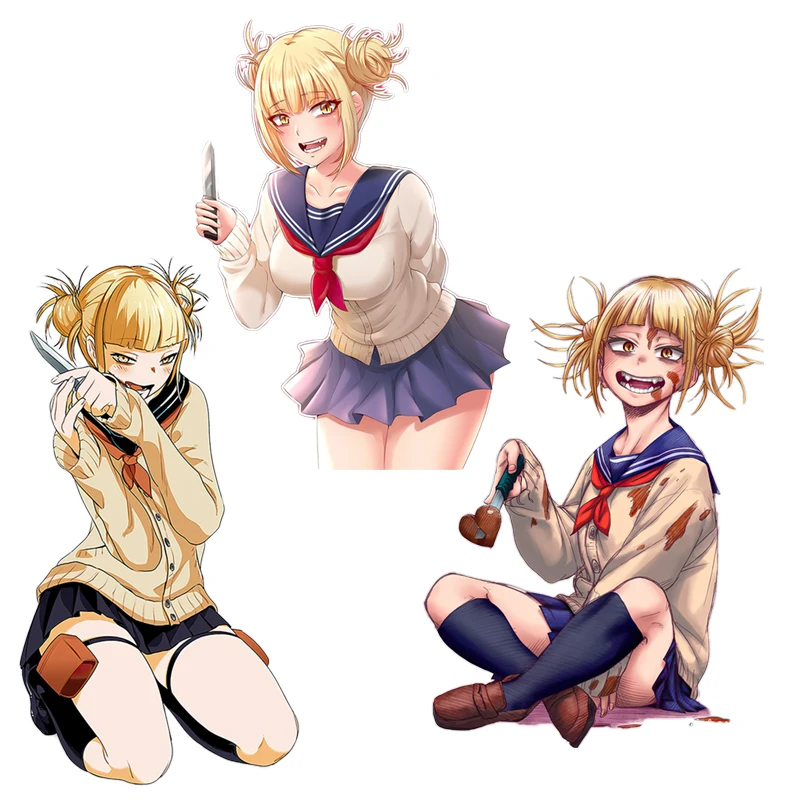 Three Ratels CDM372 Anime girl Toga Himiko Personalized Creative Scratch Stickers on wall car laptop moto gift decals