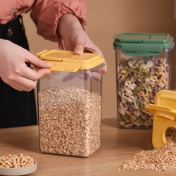 Transparent Bulk Cereals Plastic Jars Spices Storage Cans Sugar Tank Food Container Large Capacity Organizer Kitchen Accessories