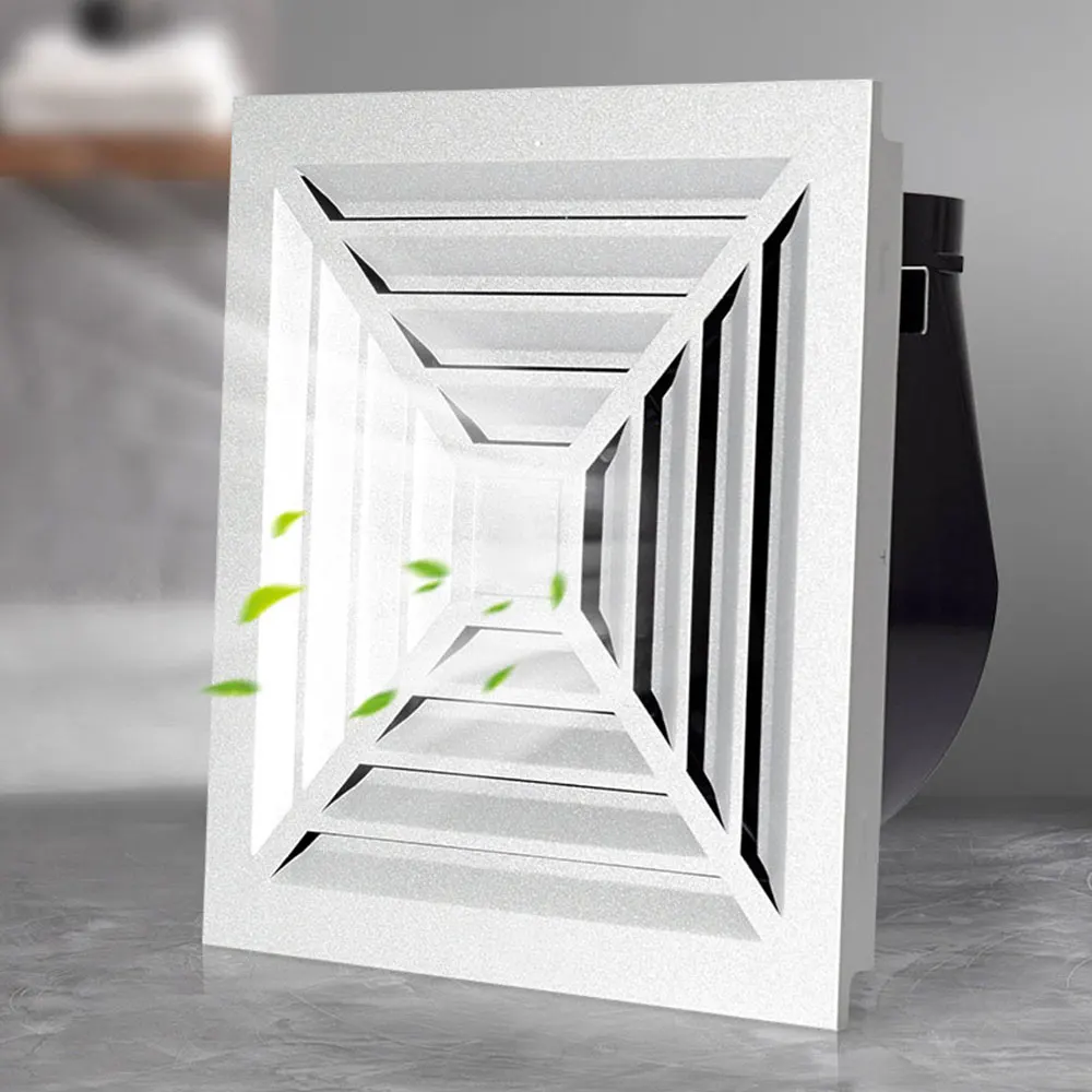 Ventilador de techo integrado, dispositivo de ventilación de alta potencia, para baño, cocina, Hotel, 300x300mm