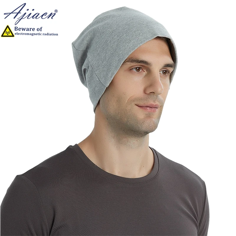 Genuine anti-radiation 100% silver fiber lining knitted hat monitoring room Electromagnetic radiation shielding knitted hat