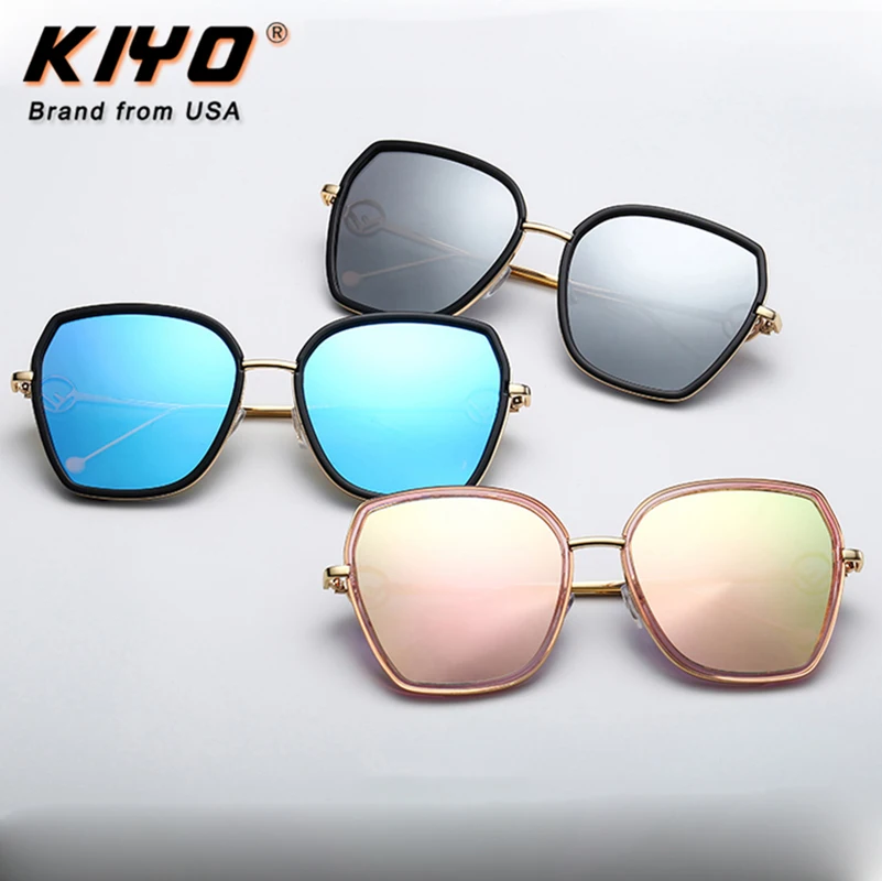 KIYO Brand 2020 New Women Men Polygonal Polarized Sunglasses Metal Fashion Sun Glasses High Quality UV400 Driving Eyewear 003763