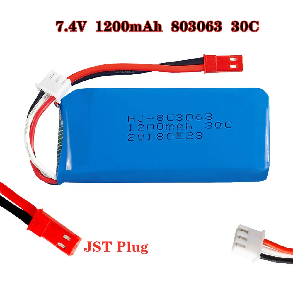 1-5pcs 7.4V 1200mAh 803063 30C Lipo Battery Set For Yi Zhang X6 H16 MJX X101 X102 RC Drone Quadrocopter Spare Parts