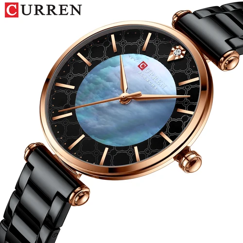 Imagen 2 del producto CURREN-Reloj de pulsera de acero para mujer, cronógrafo creativo, resistente al agua, marca superior, nuevo