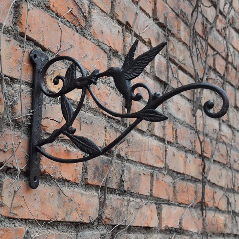 Cast Iron Plant Hanging Bracket Hook Iron Decorative Wall Mount Plant Hangers Bracket for Hanging Bird Feeders, Lanterns