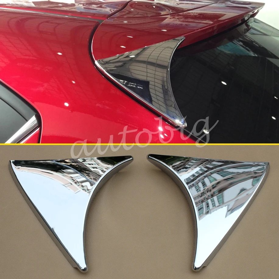 

For Mazda3 BM/BN Hatckback 2014-2018 Mazda 3 Rear Spoiler Wing Side Bevel Window Trims Chrome Styling Parts ABS Cover