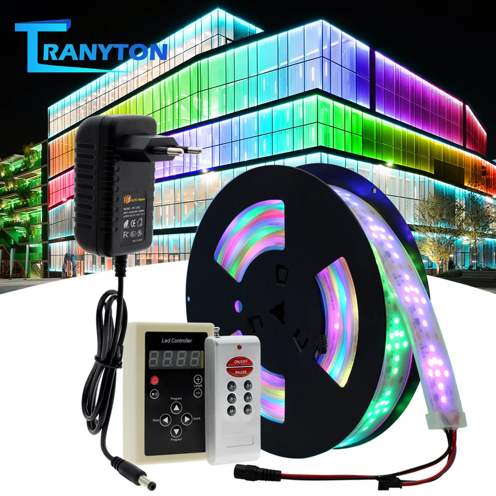 RGB Dream Color Changeable LED Strip 5050 Flowing Water Light 5M with 133 Program RF Controller Holiday Decoration Fairy Lights.