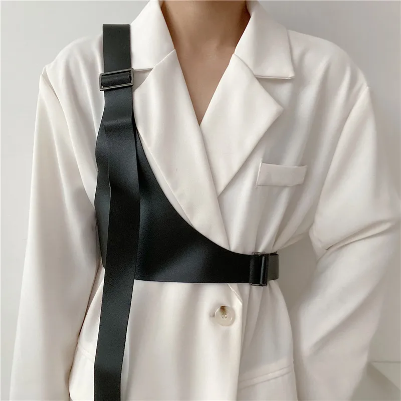 

Fashion Trend Women Men Gothic Handmade PU Leather Harness Belt wide Body Bondage Waist Straps Punk Rock Accessories