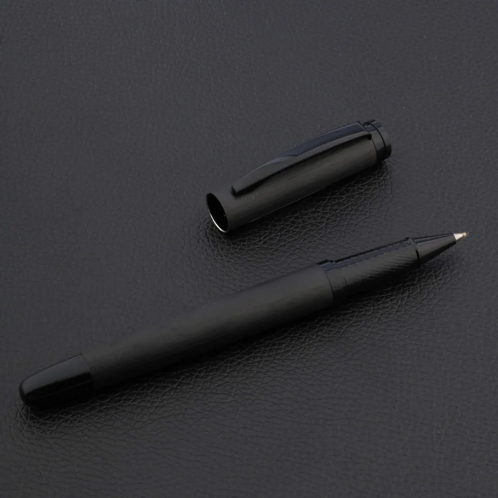 luxury quality Black titanium MATTE BLACK gift Rollerball Pen OFFICE STUDENT switzerland Frosted signature ink pens