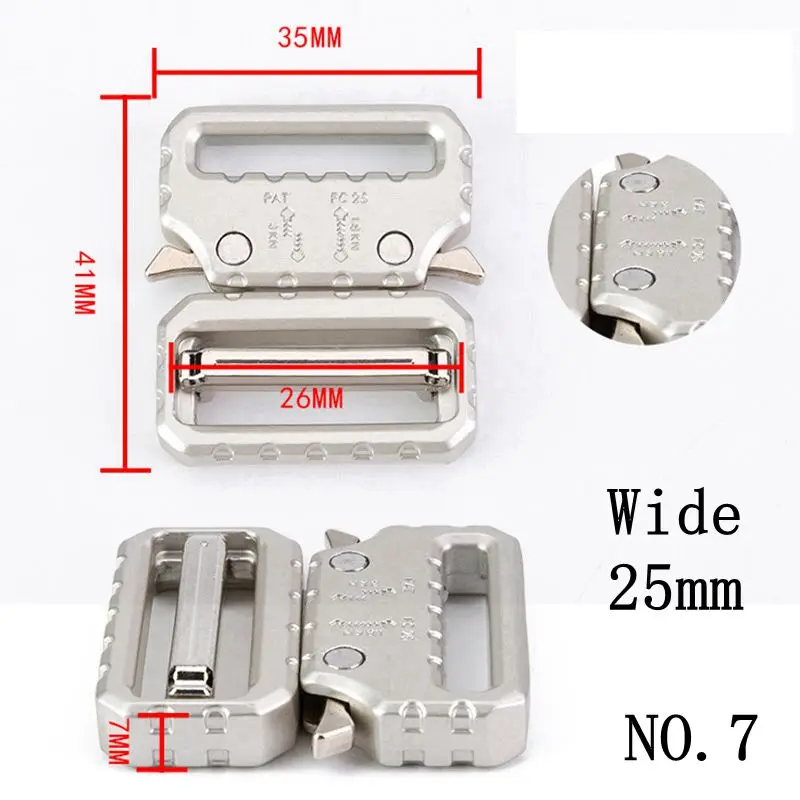 Metal Quick Side Release Buckles for Webbing Tactical Belt Safety Strong Hooks Clips DIY Outdoor Luggage Accessories Silver