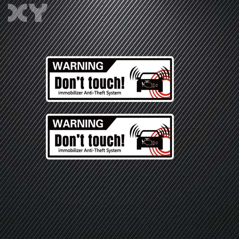 

XY 2 Pcs Dont Touch Decal Bumper Window Car Sticker Vinyl Decal Anti Theft Warning Stickers for Cars and Motorcycle 7cmx2.5cm