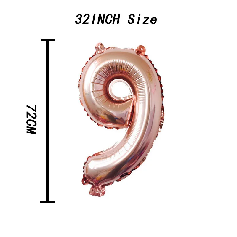 Number Foil  helium Balloons 16 32 Inch Digital Globos Birthday Wedding Party Decorations Ballons Baby Shower Supplies