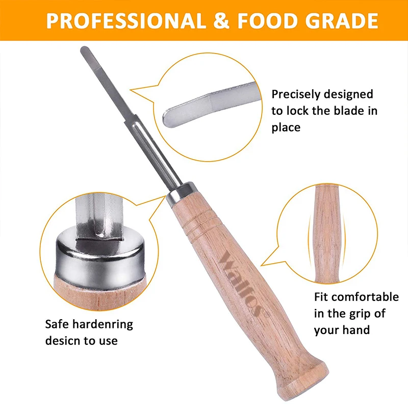 WALFOS Bread Lame New European Bread Arc Curved Bread Knife Western-style Baguette Cutting French Toas Cutter Tools