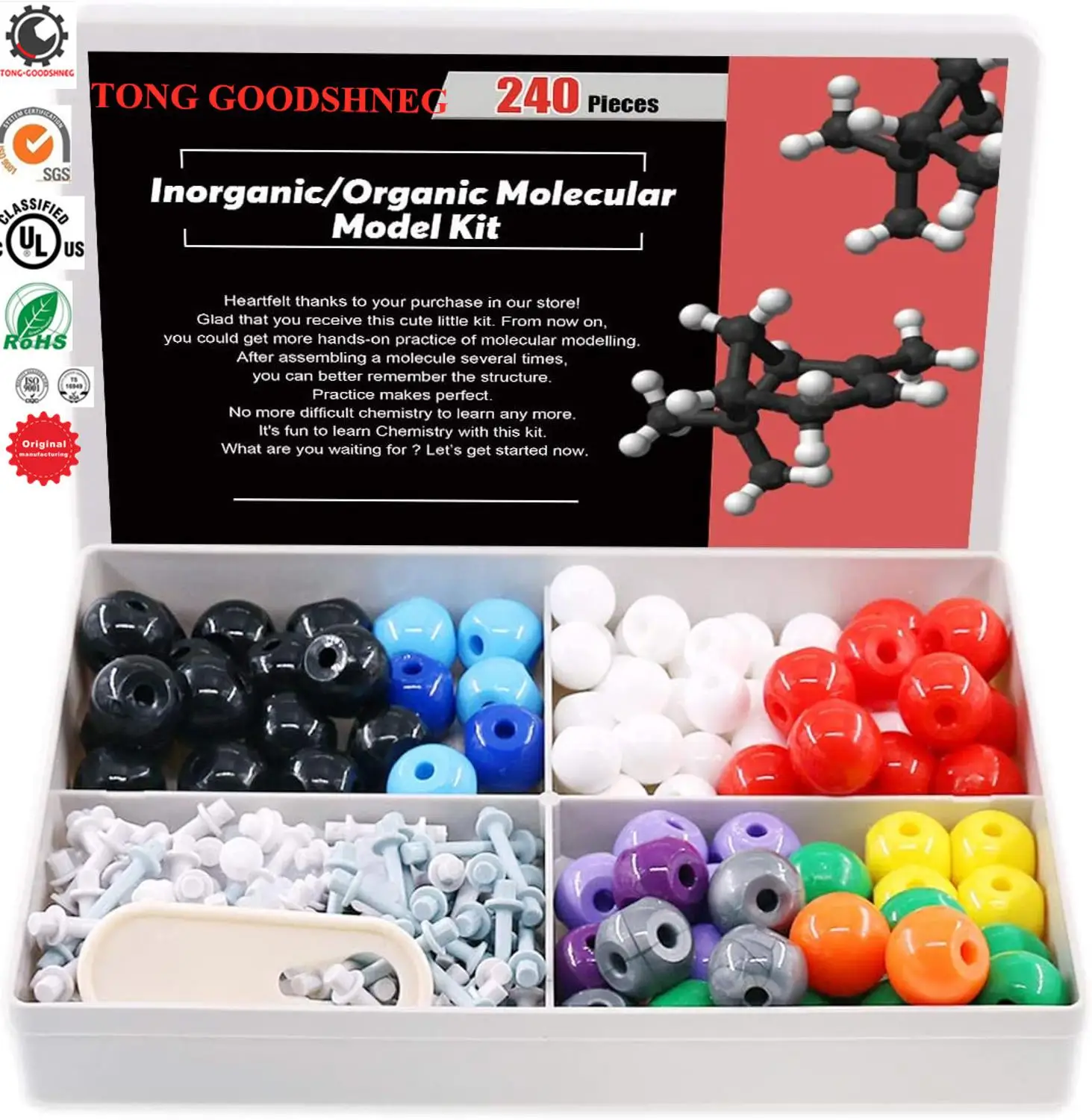 

Organic Chemistry Molecular Model Kit with Remover Tool for Organic and Inorganic Chemistry Teaching Tool Set Atoms and Bonds