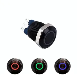 ELEWIND 12mm metal push button switch Tri-color RGB led color IP65 waterproof (PM121F-10E/J/RGB/12V/S)