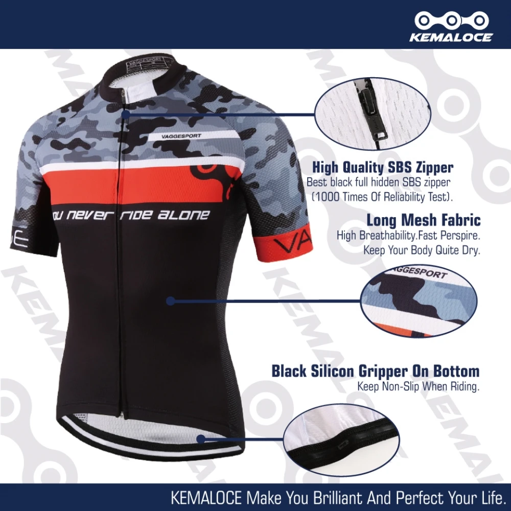 KEMALOCE Cycling Jersey Team 2022 Pro Tour Crane Race China Original Bicycle Shirts Wear Men Equipment Professional Bike Clothes
