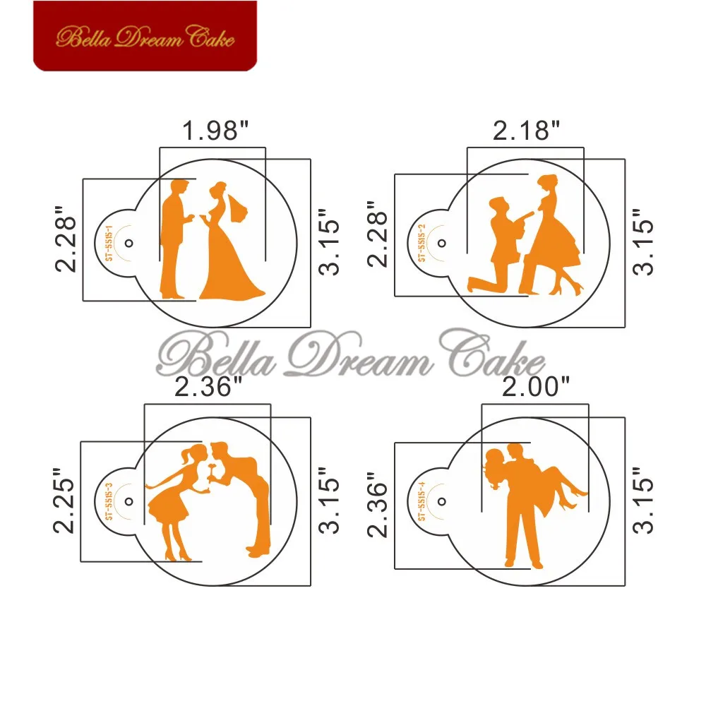 Couple Lovers Cookies Stencil Valentine\'s Day Coffee Stencils Chocolate Cake Mold Cake Stencil Template Cake Decorating Tool