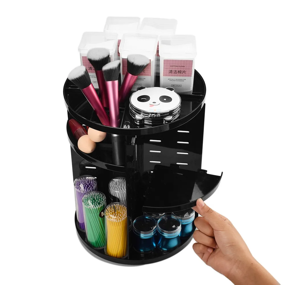 New 360 Degree Rotating Makeup Organizer Brush Holder Organizer Case Makeup Tool Cosmetic Storage Box Shelf Display Stand