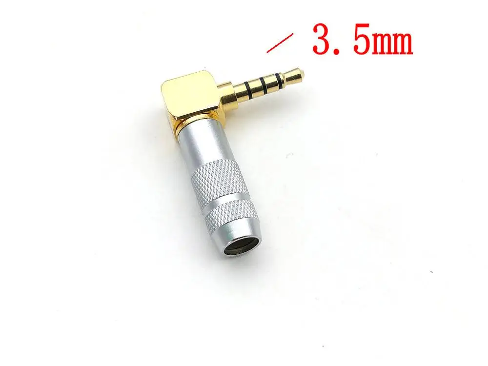 Imagem -03 - Pólo 90 Graus Plug Ângulo Jack Cabo Conector de Solda 50 Peças 2.5 mm 3.5 mm