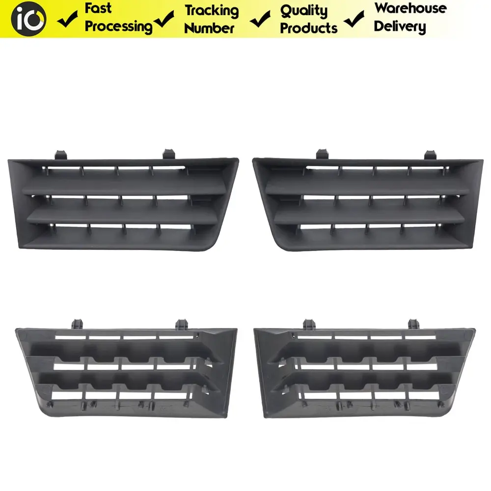 Front Bumper Grille Left and Right Complete Set Replacement Black Color for Renault Megane 2 2003-2006 Oem 7701474478